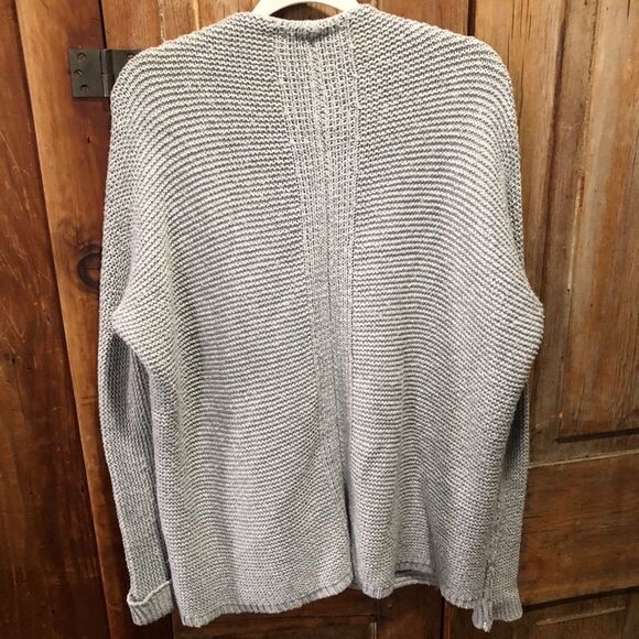 SAM EDELMAN CARDIGAN WOMENS XS LONG OVERSIZED OPEN FRONT FLAWED SLEEVE BEIGE TAN - Picture 4 of 11